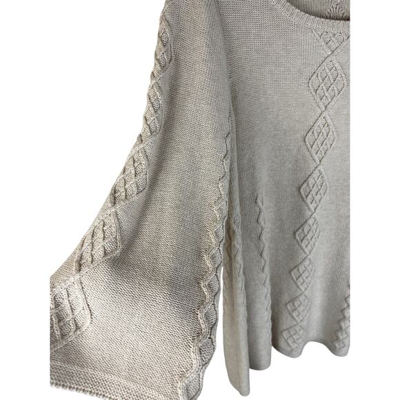Soft Surroundings Reza Sweater Cashmere Blend in Oatmeal Heather Size XS - Picture 4 of 9